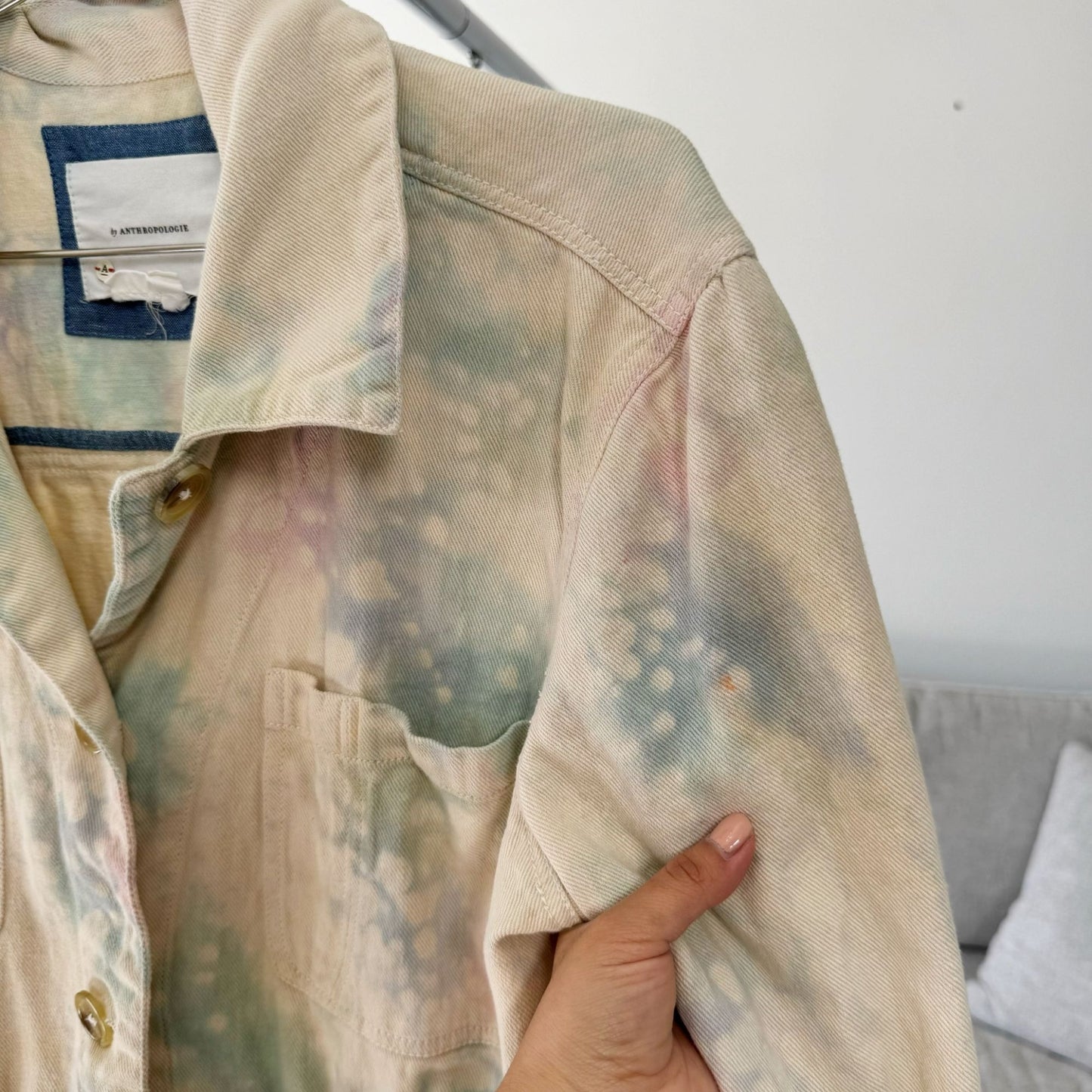 Anthropologie Tie Dye Denim Jacket - M